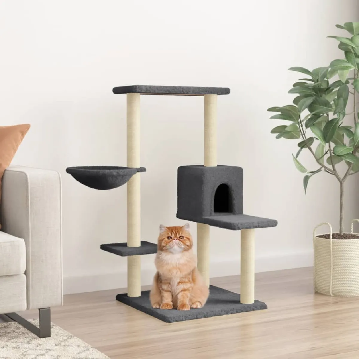 vidaXL Arbre à chat avec griffoirs en sisal 95 cm - vue 3