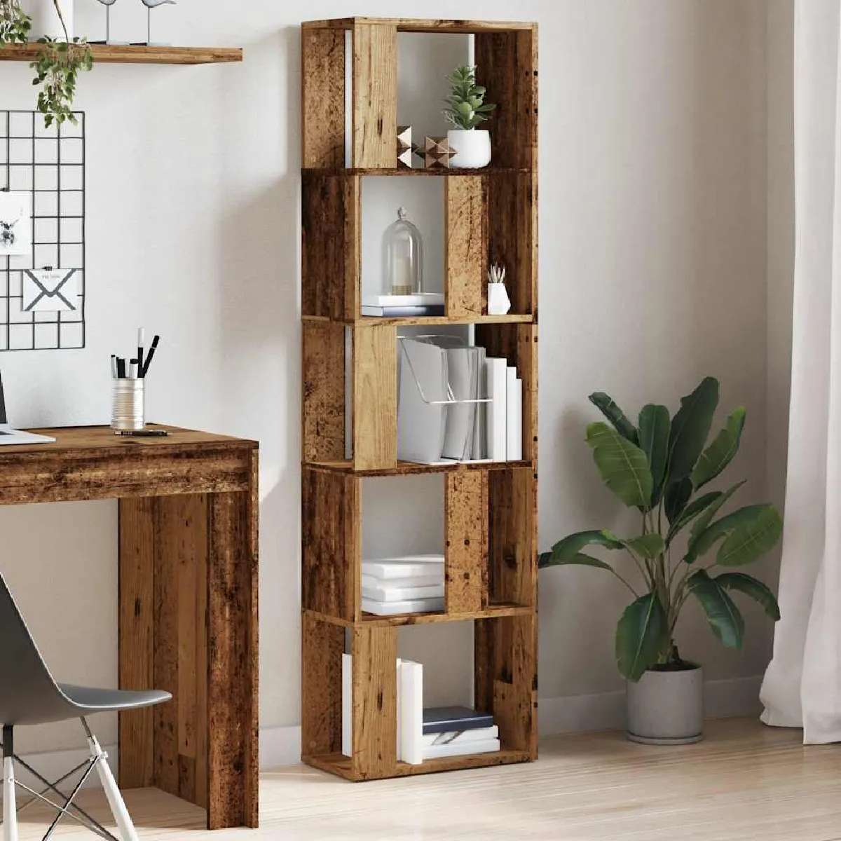 Bibliothèque Cloison Étagère à Livres 80x24x96 Cm Sonoma Gris - Meuble Rangement Salon, Bois D'Ingénierie