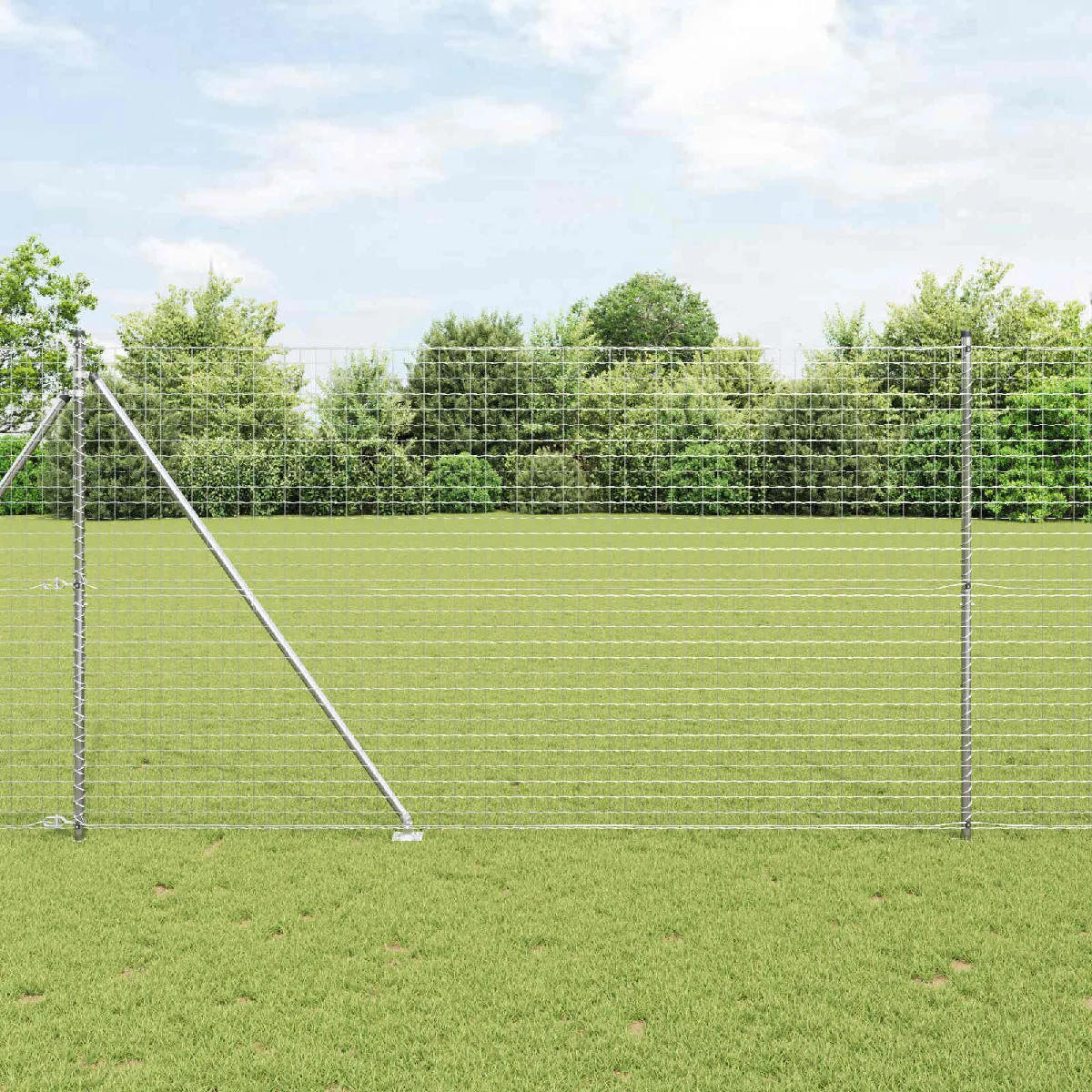 vidaXL Poteaux de clôture avec piquet 26 pcs Ø32 mm 180 cm Acier galvanisé - vue 2