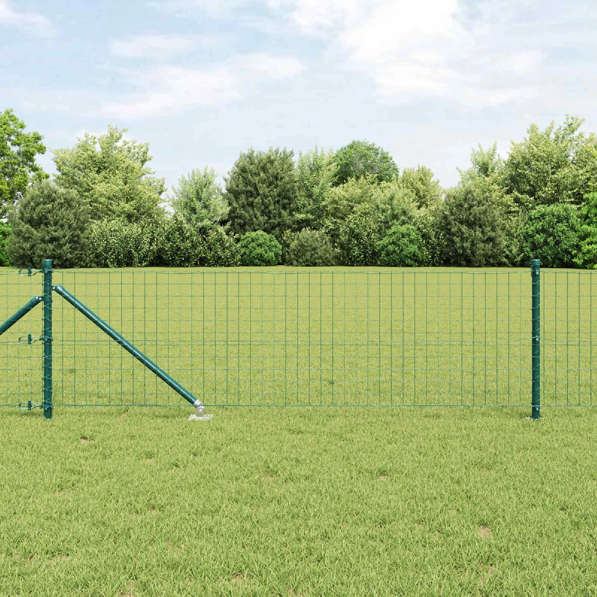 vidaXL Poteaux de clôture avec pique 26 pcs Ø32 mm 80 cm Acier galvanisé - vue 3