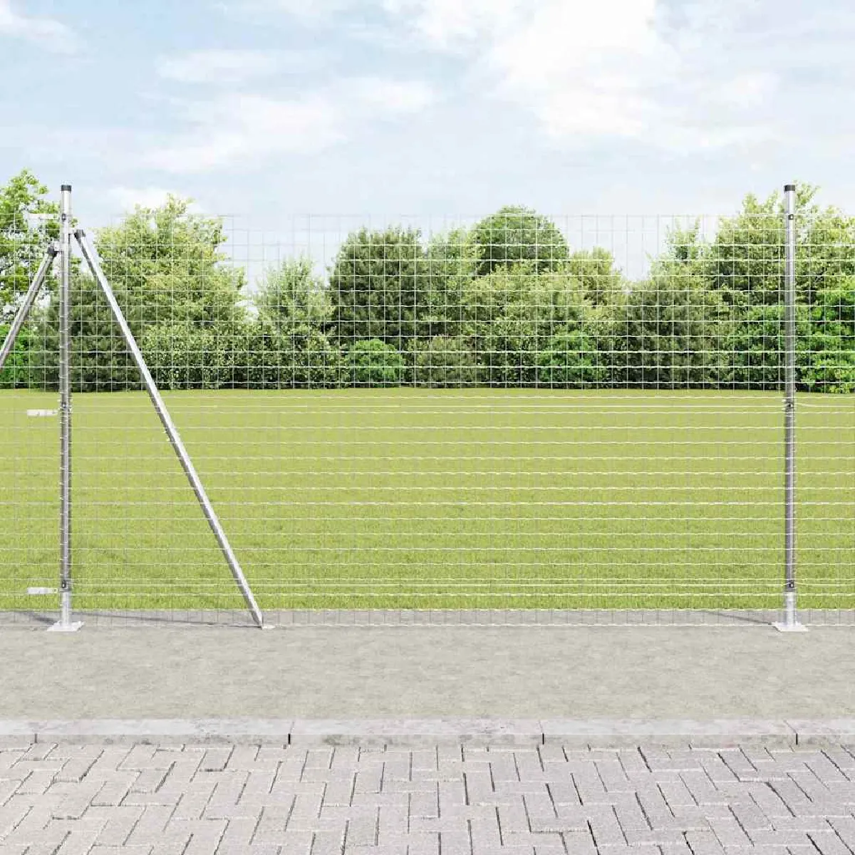 vidaXL Poteaux de Clôture 26 pcs Ø32 mm 170 cm Acier Galvanisé - vue 4