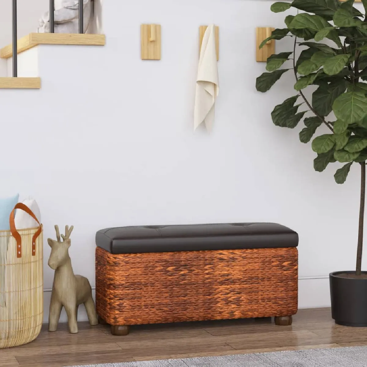 VIDAXL - Banc de rangement - Lot de 2 - Marron - 69 cm - Image 3