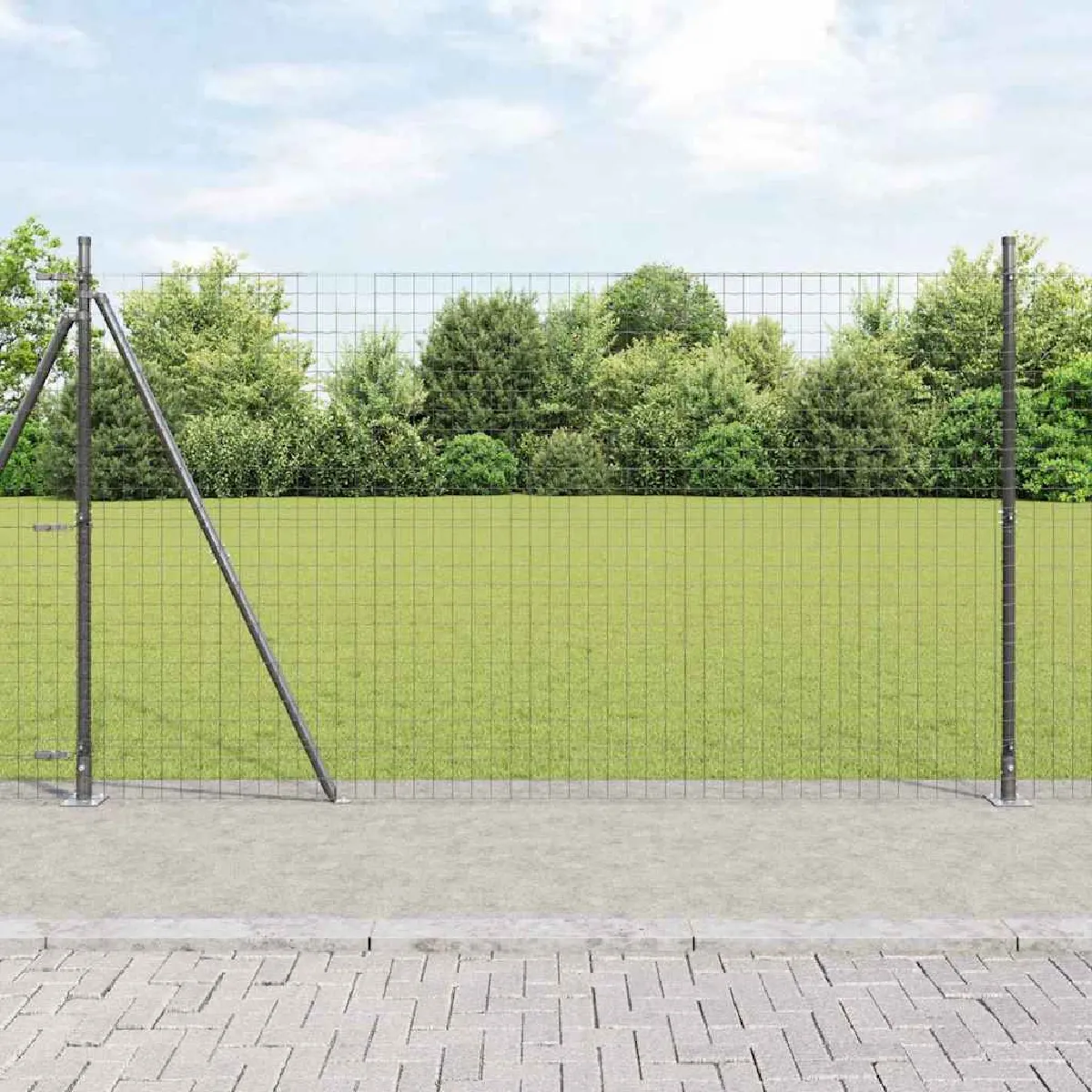 vidaXL Poteaux de Clôture 26 pcs Ø32 mm 170 cm Acier Galvanisé - vue 5