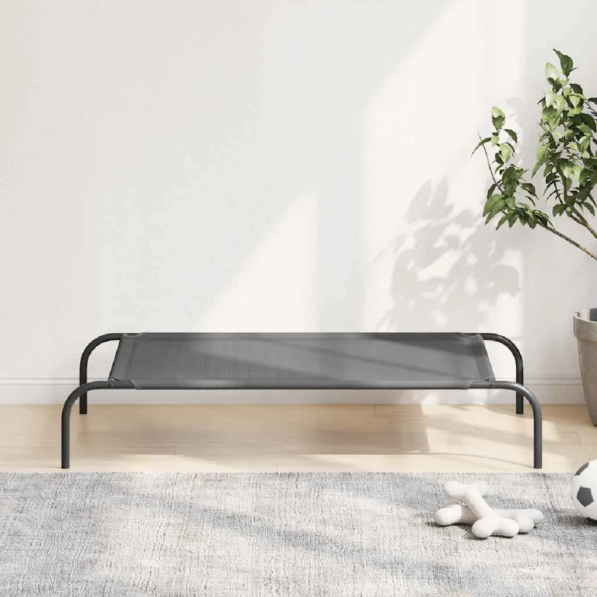 vidaXL Lit surélevé pour chien 110x65x20 cm textilène et acier - vue 2