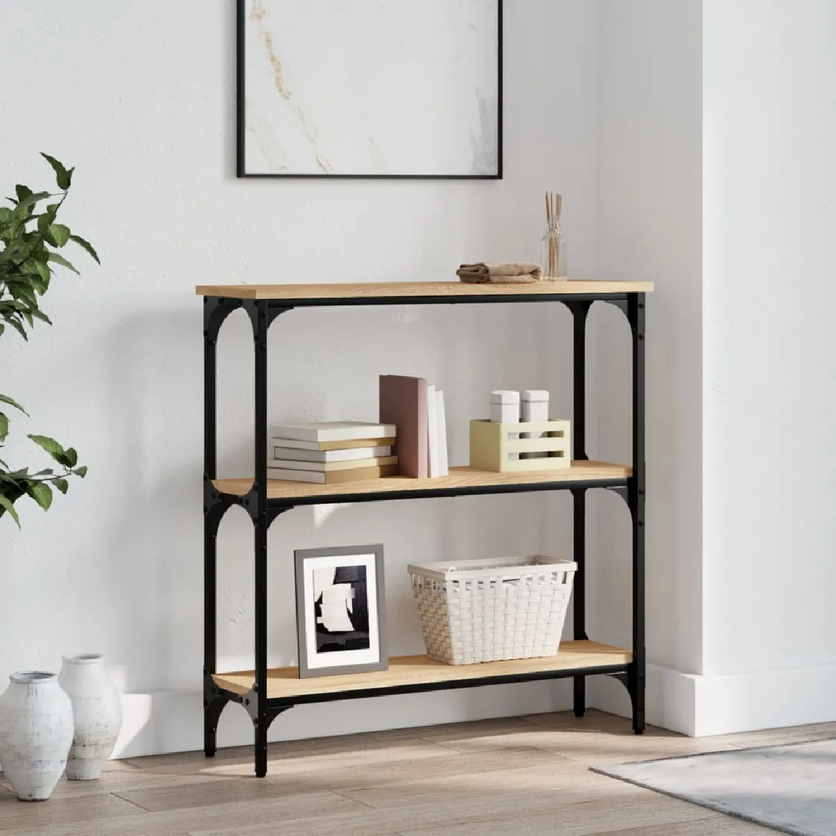 vidaXL Table console chêne sonoma 75x22 5x75 cm bois d'ingénierie