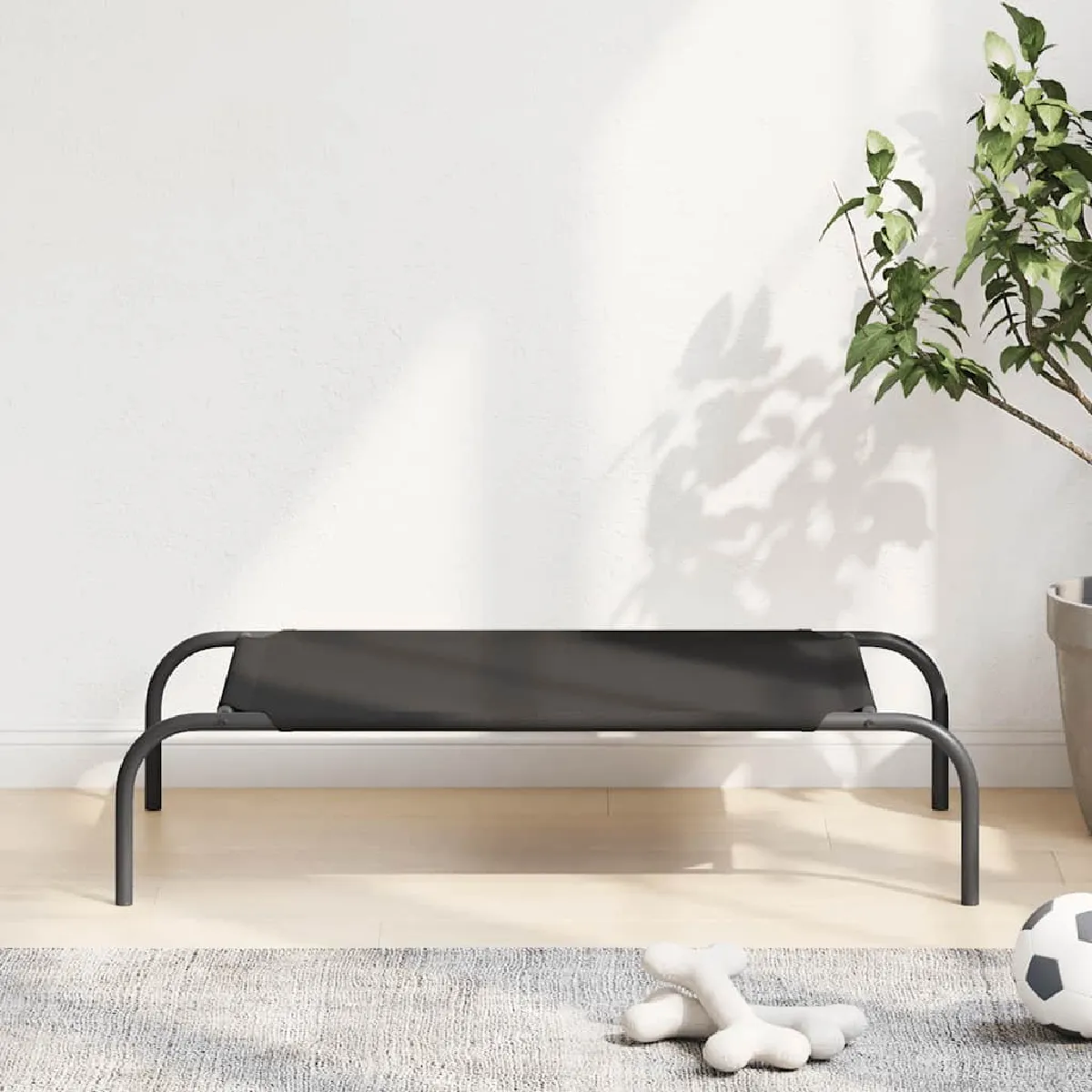 vidaXL Lit surélevé pour chien noir 90x50x20 cm tissu oxford et acier