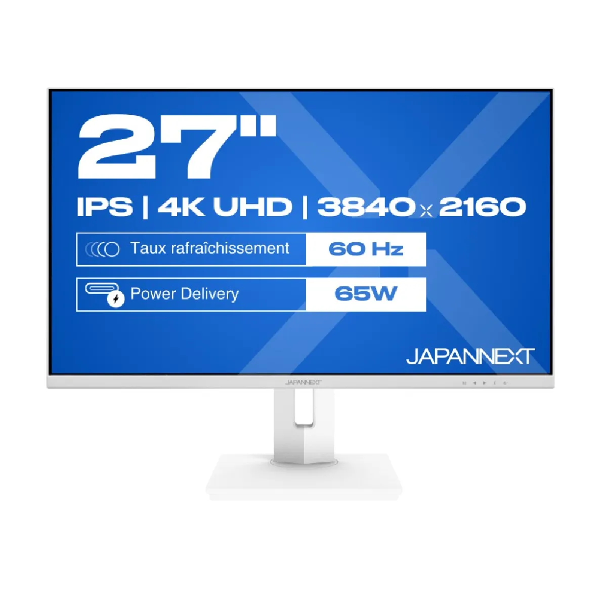Japannext Blanc 27" Led - Jn-Ips27uhdr-C65w-Hsp-W