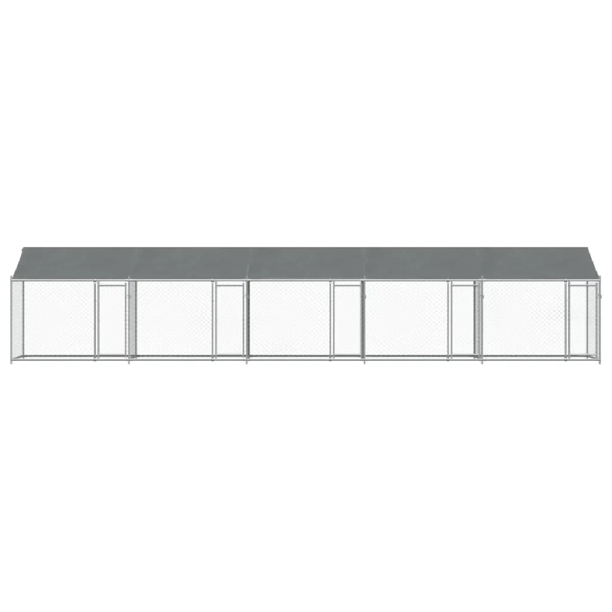 Comparer les prix de Cage pour chien avec toit/portes 10 x 2 x 2 m acier galvanisé gris 02_0041637