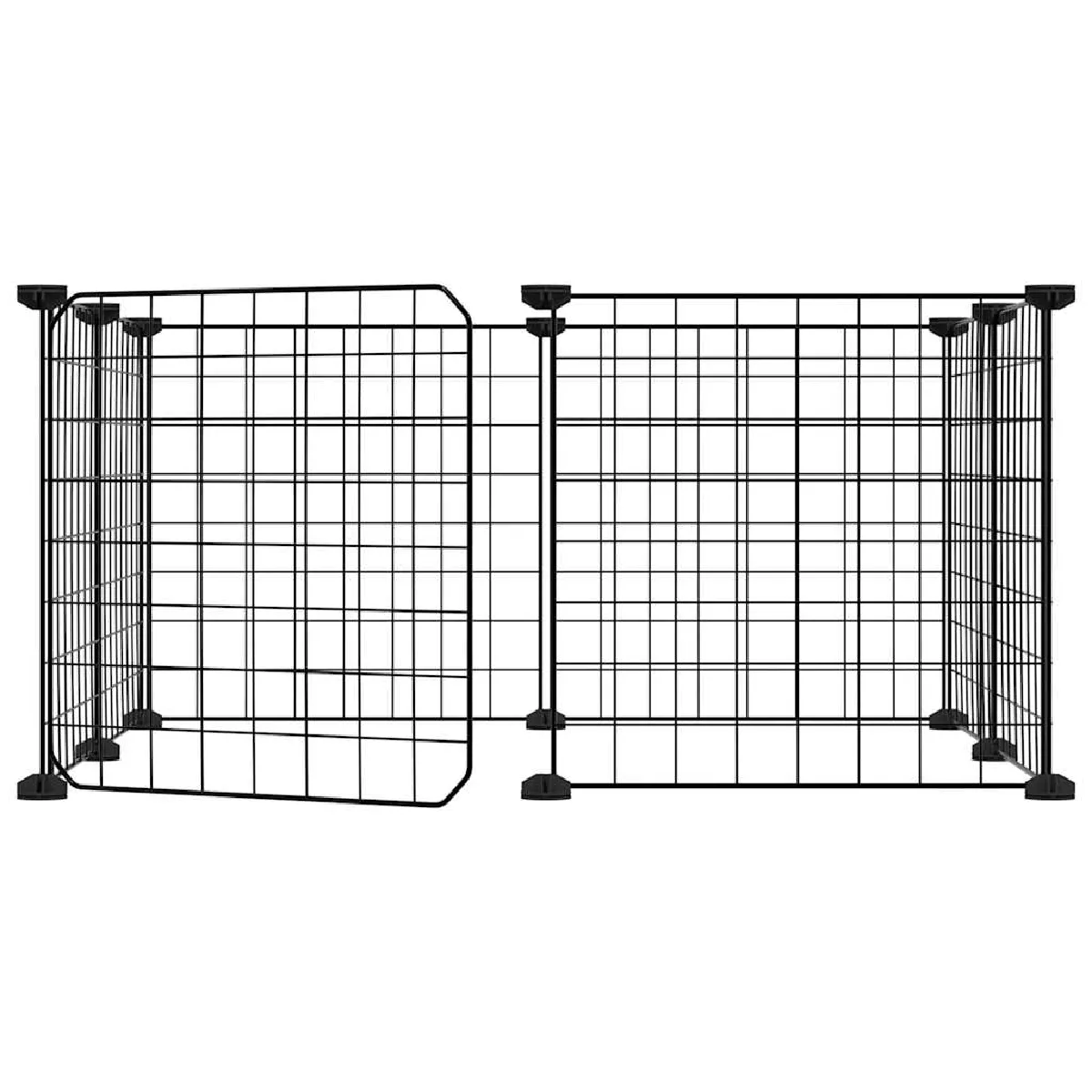 Meilleurs prix pour Cage animaux de compagnie à 8 panneaux et porte 35 x 35 cm noir 02_0041607