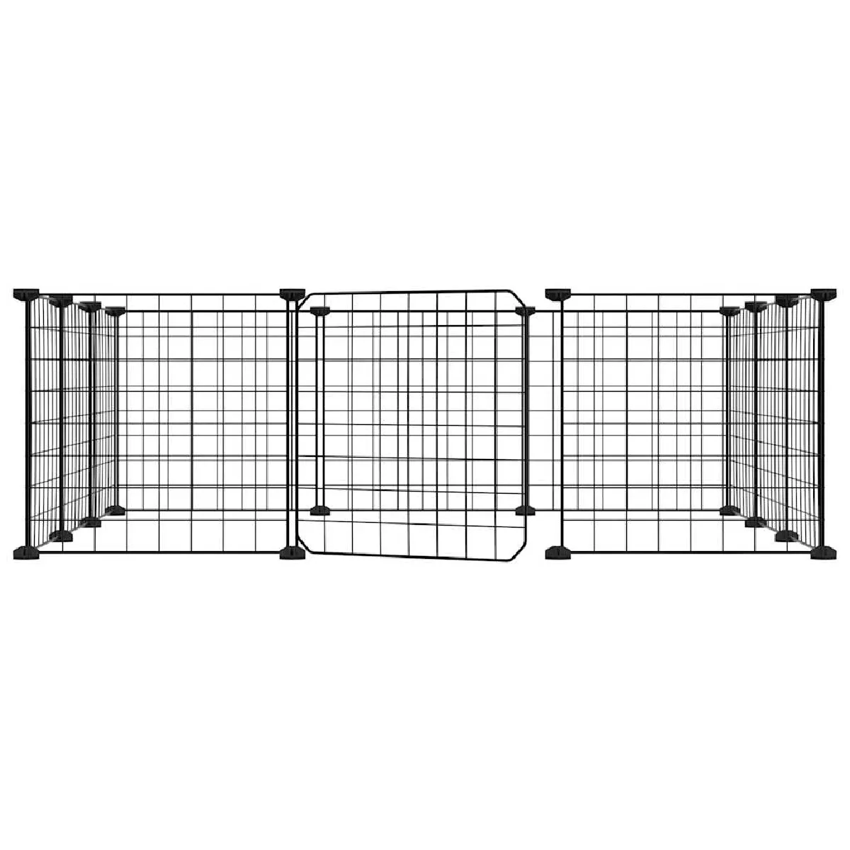 Comparer les prix de Cage animaux de compagnie à 12 panneaux et porte 35 x 35 cm noir 02_0041562