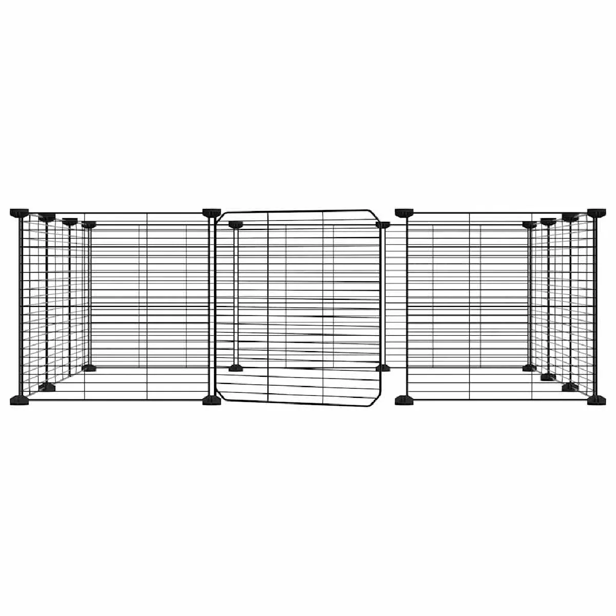 Comparer les prix de Cage animaux de compagnie à 12 panneaux et porte 35 x 35 cm noir 02_0041559