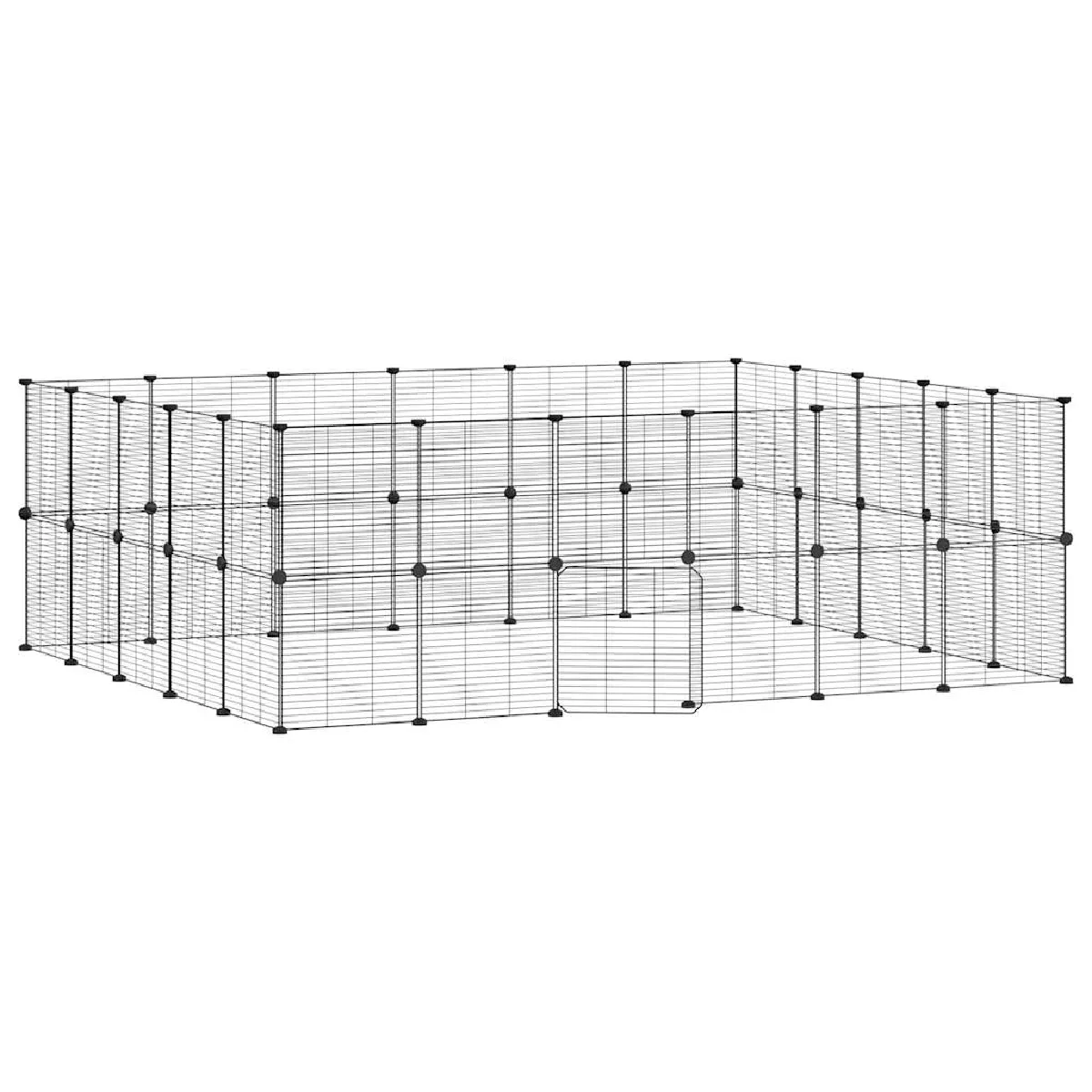 Meilleurs prix pour Cage animaux de compagnie à 44 panneaux et porte 35 x 35 cm noir 02_0041584