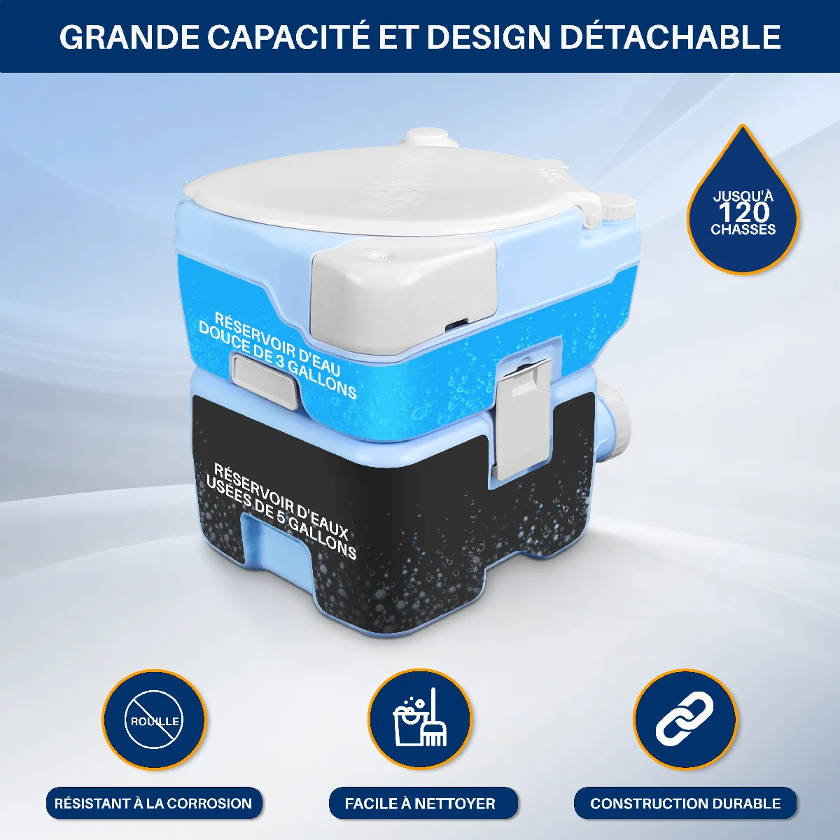 Toilette mobile FLADAFI® galvanisée, montée