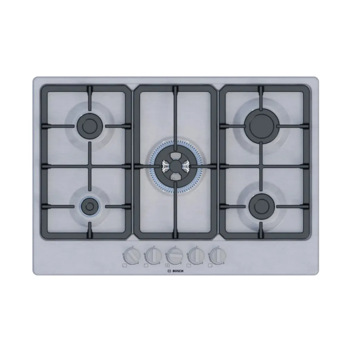 Table de cuisson à gaz BOSCH Série 4 5 foyers 52 x 75 x 4 5 cm PGQ7B5K90 Inox - vue 3