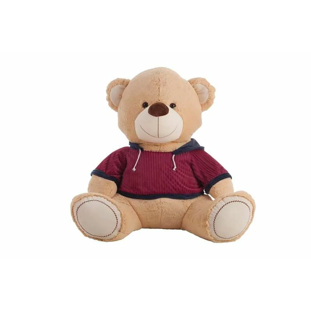 Ours en peluche Sport Sweat à capuche - Bordeaux/Marron Clair - 80 cm