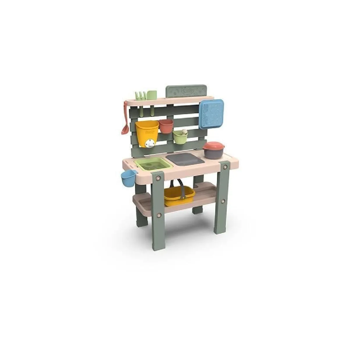 Smoby Life Mud Kitchen Jeu Thème Cuisine Patouille en Extérieur 11 Accessoires Traitée Anti UV Matière Recyclée A Partir de Fabrication Française - vue 2