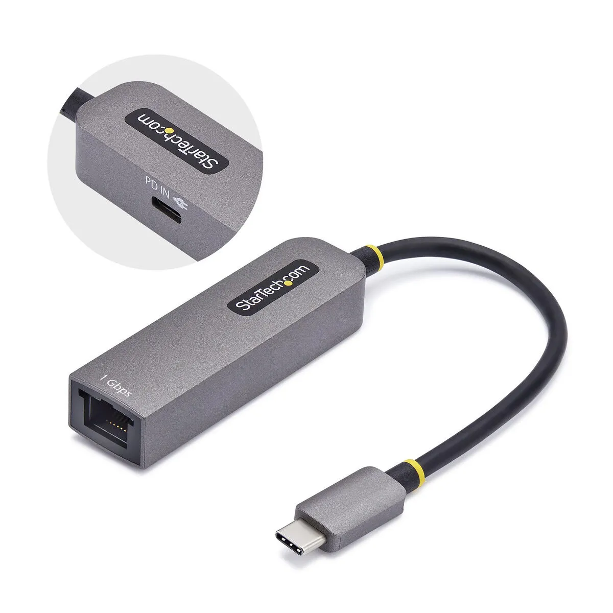 Startech.com Gris Adaptateur Usb-C Vers Ethernet, Nic, 100W Pd Pass-Through, Adaptateur Réseau Usb 3.0 Type-C 1Gbps Multi Speed, Compatible Thunderbolt, Windows & Mac - Neuf - Image 3
