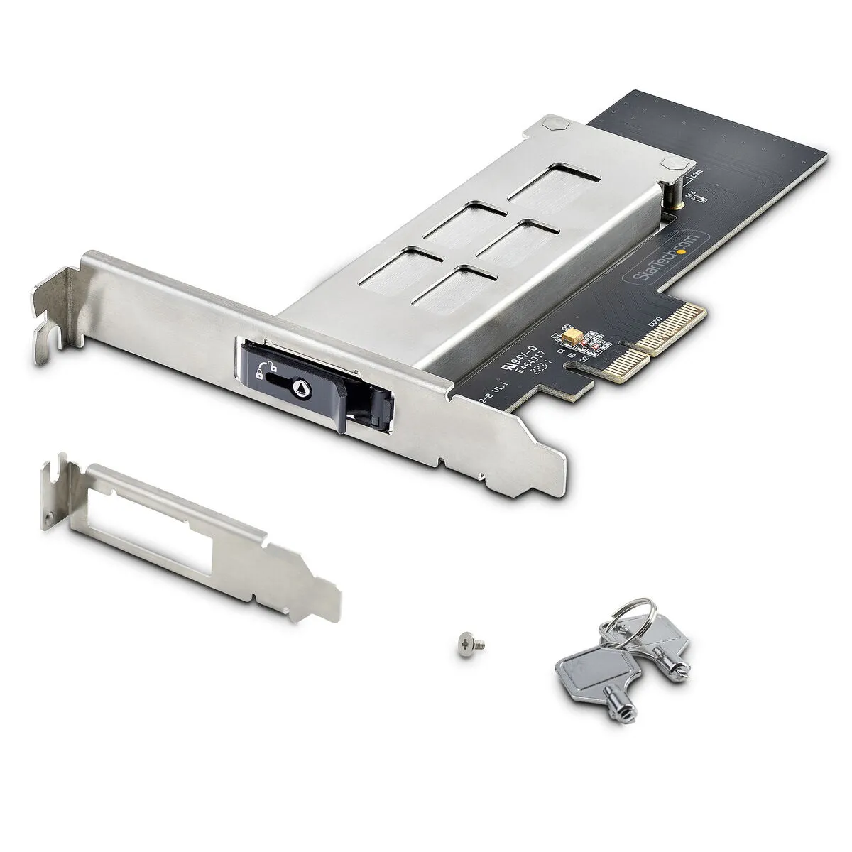 StarTech.com M.2 Nvme Ssd To Pcie X4 Mobile Rack/Backplane With Removable Tray For Pci Express Expansion Slot, Tool-Less Installation, Pcie 4.0/3.0 Hot-Swap Drive Bay, Key Lock 2 Keys Included Adaptateur D'interface M.2 Nvme Card / Pcie 4.0 (Nvme) Taille - Image 3