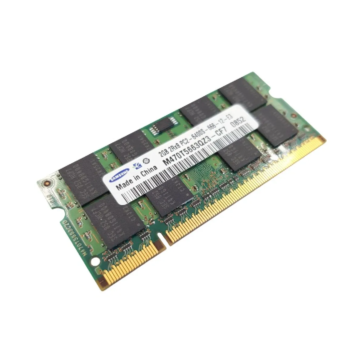 Barrette Mémoire 2Go RAM DDR2 SAMSUNG M470T5663QZ3 CF7 SO DIMM PC2 - vue 2