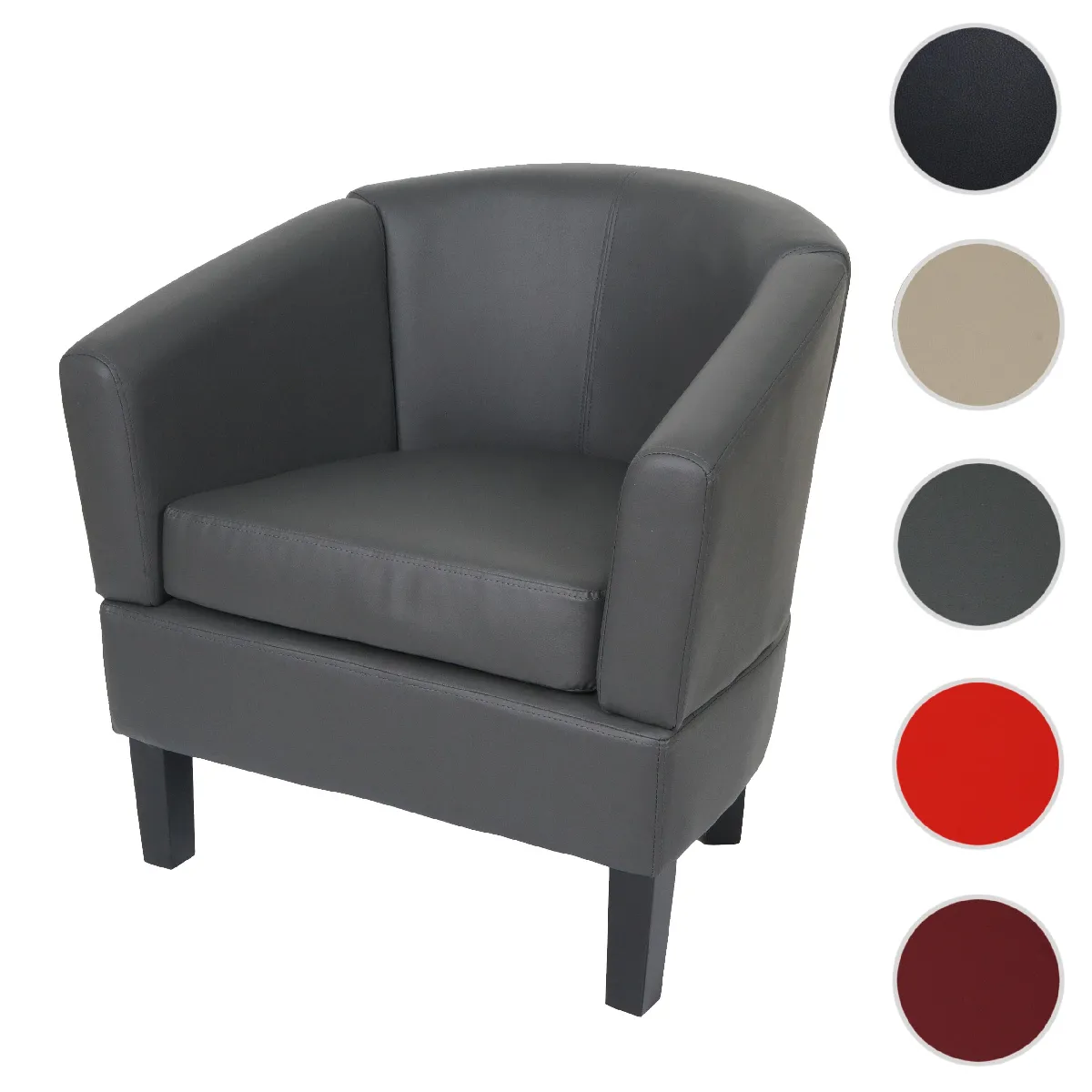 Fauteuil Lounge HWC-O17 similicuir gris