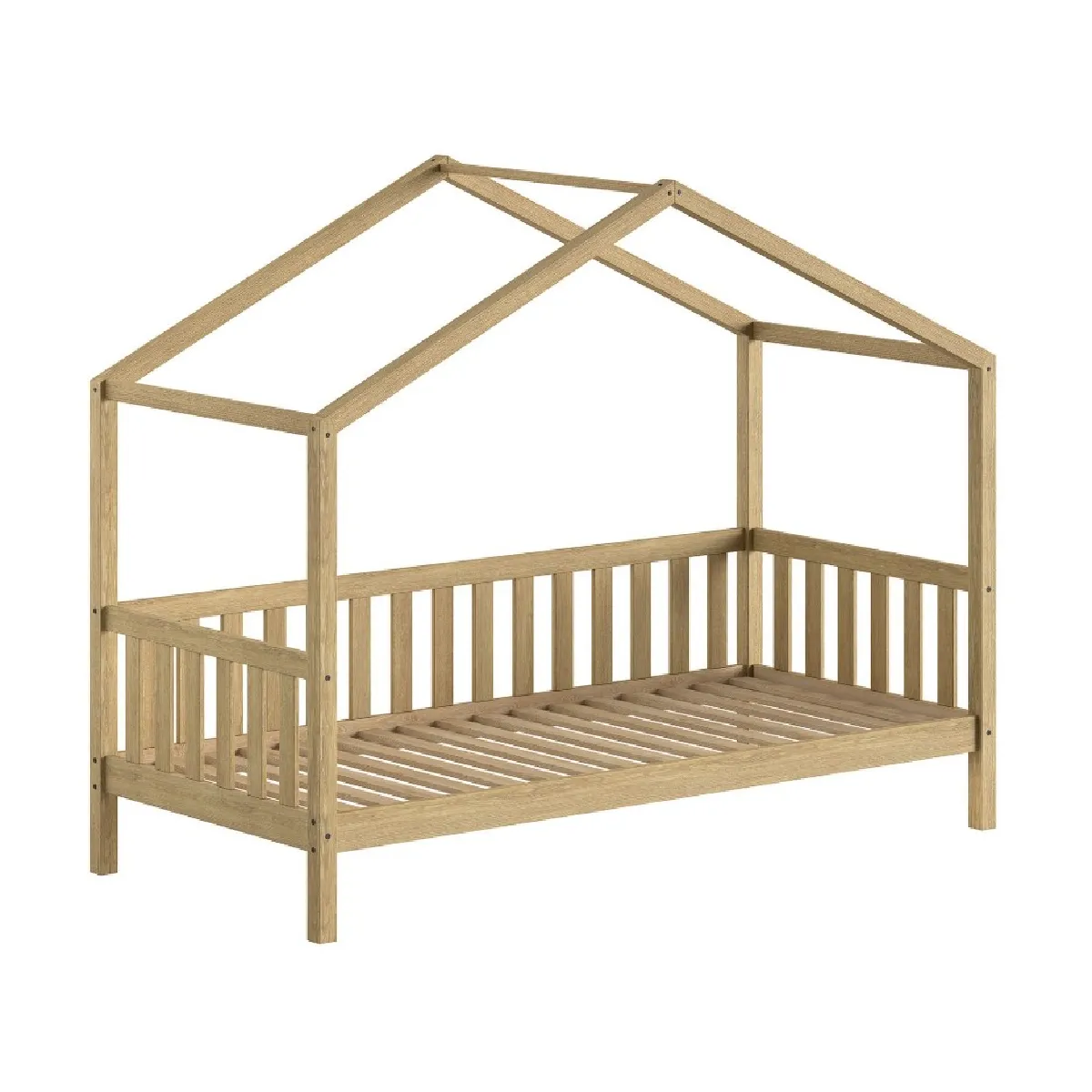 Vipack Lit Cabane Dallas Chêne Naturel 90X200 - Image 3