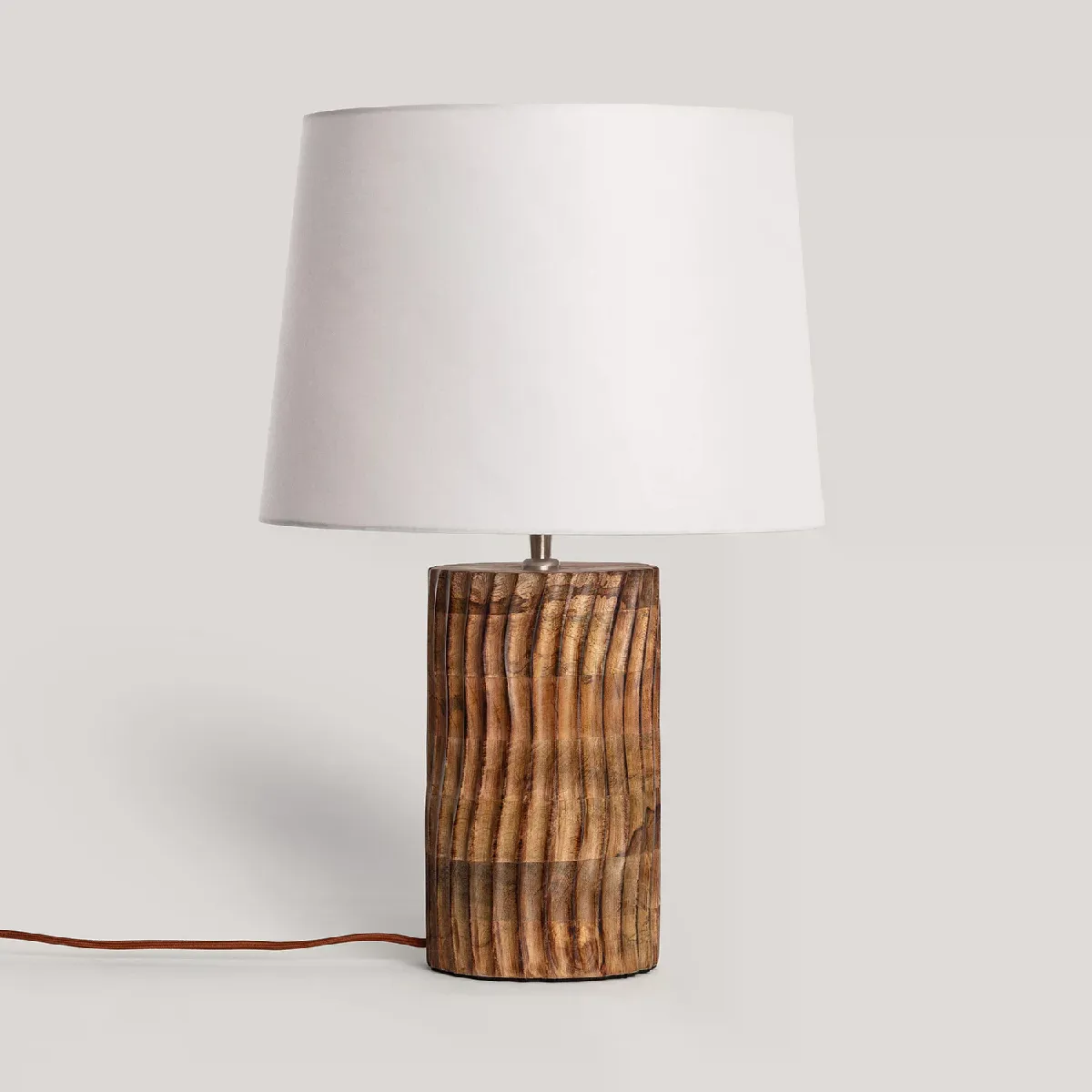 Ledkia Lampe à Poser Bois Shruti ILUZZIA Blanc Ledkia Lampe à Poser Bois Shruti ILUZZIA Blanc