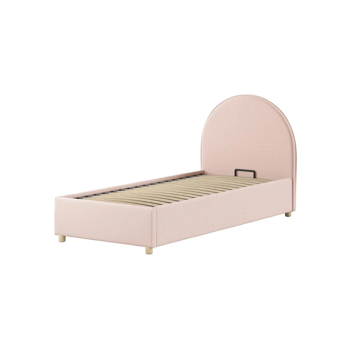 Vipack Rose Lit Coffre Bouclé Moon 90X200 Cm