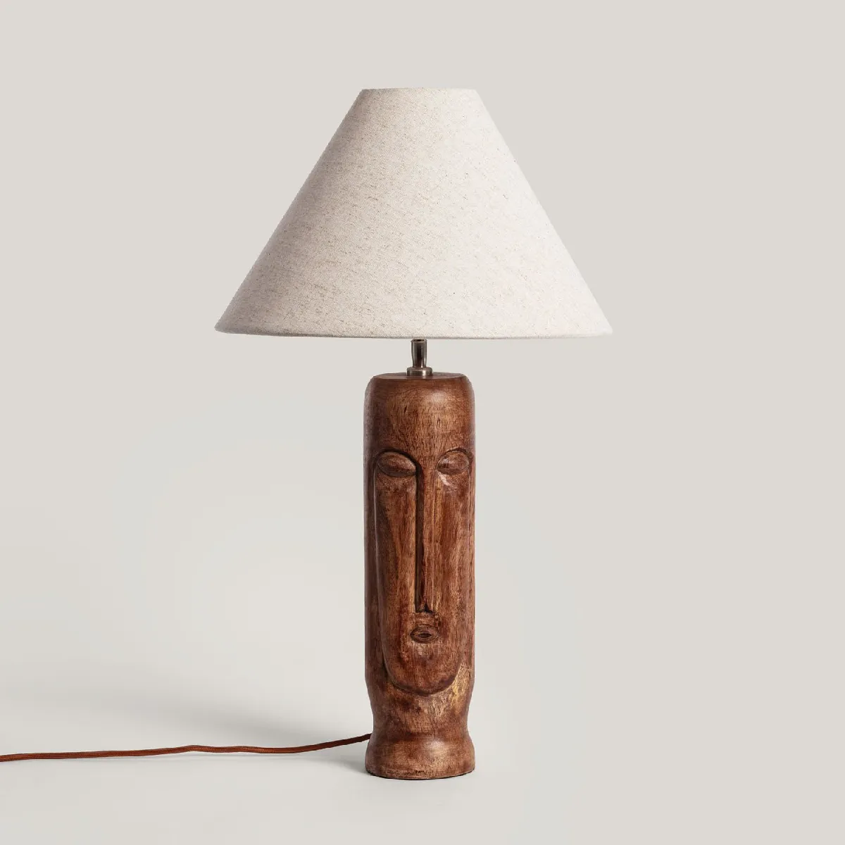 Ledkia Lampe à Poser Bois Totem ILUZZIA Beige Ledkia Lampe à Poser Bois Totem ILUZZIA Beige