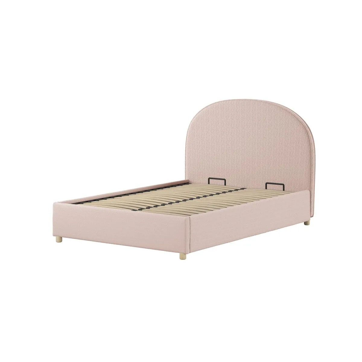 Vipack Rose Lit Coffre Bouclé Moon 140X200 Cm