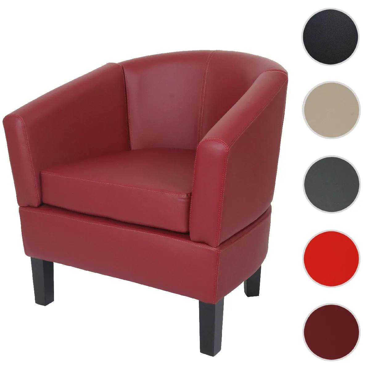 Fauteuil lounge HWC-O17 bordeaux