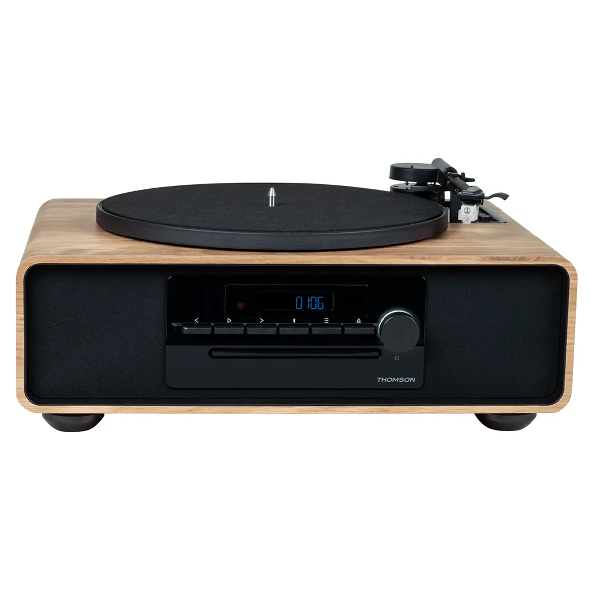 Bigben Beige Micro Chaine Bluetooth 60W Fm Cd/Mp3 En Bois Avec Platine