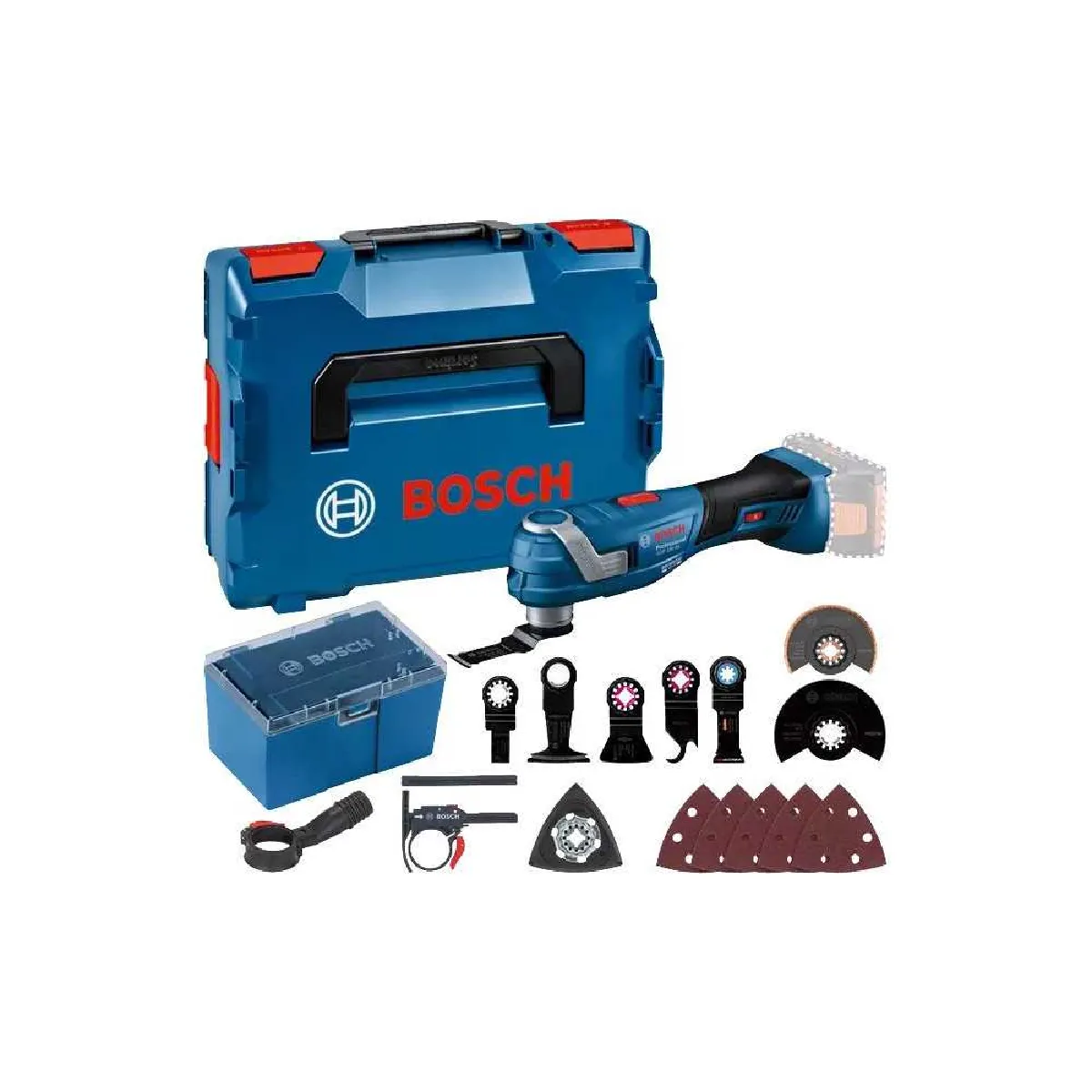 Outil oscillant 18V GOP 18V 34 Sans batteri ni chargeur + kit accessoires en coffret BOXX BOSCH 06018G2002 - vue 9