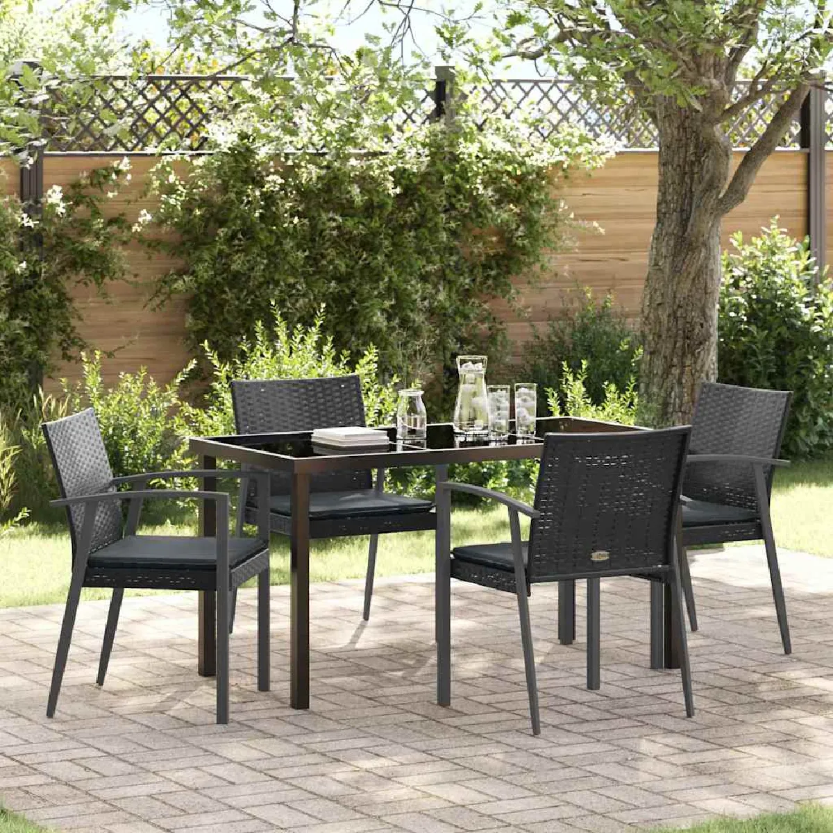 vidaXL Ensemble de salle à manger pour jardin 5 pcs et - vue 2
