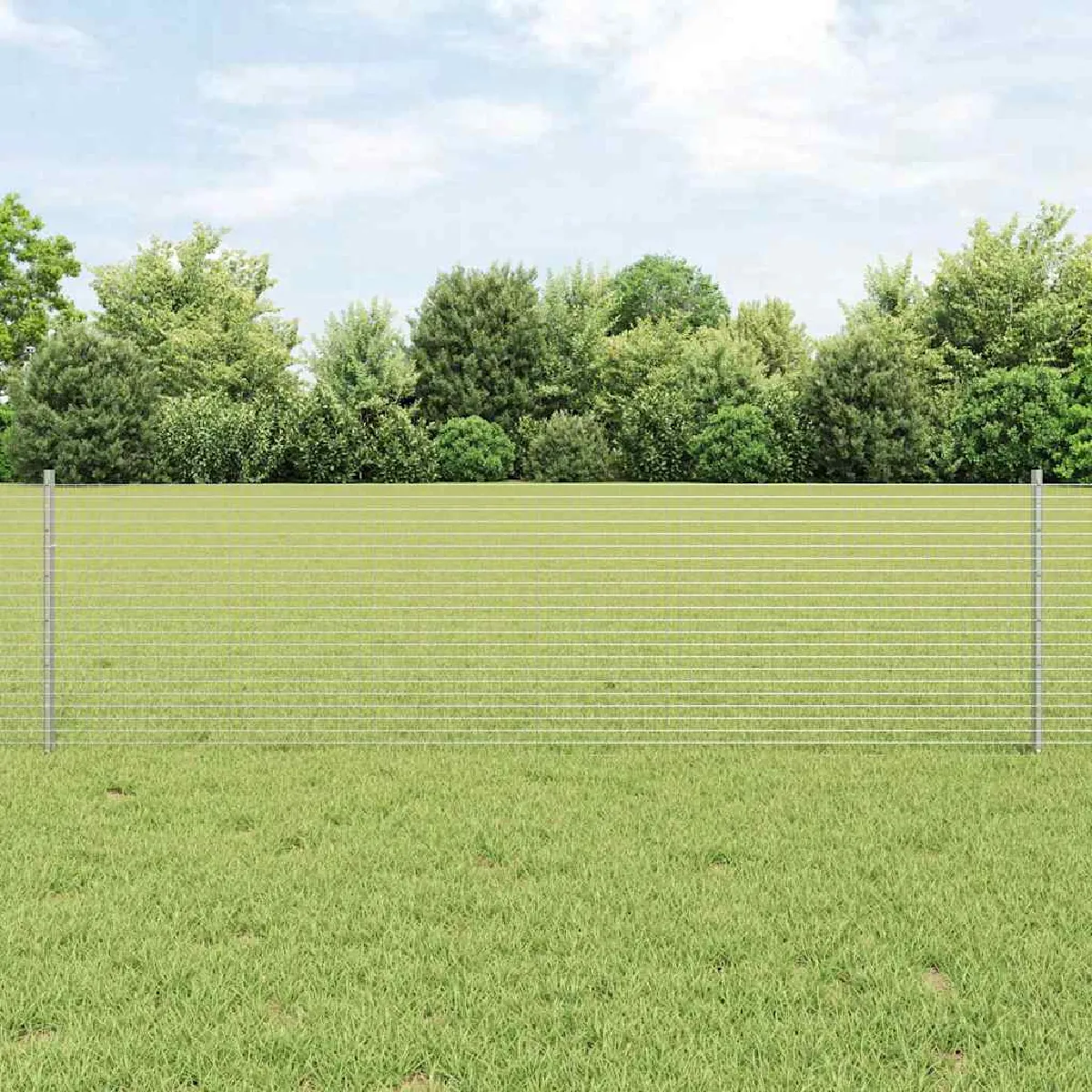 Vidaxl Clôture en fil soudé avec poteau 10 x 0,6 m Argenté Maille - vue 2
