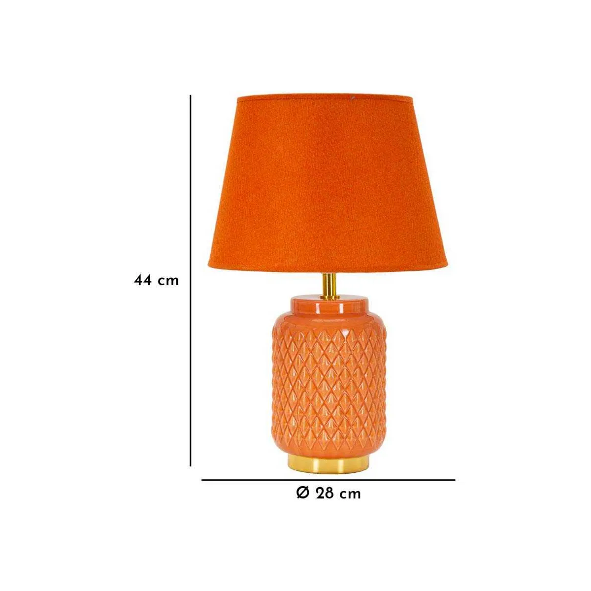 Lampe à poser en céramique Square 28 x 44 cm orange. Lampe à poser en céramique Square 28 x 44 cm orange.