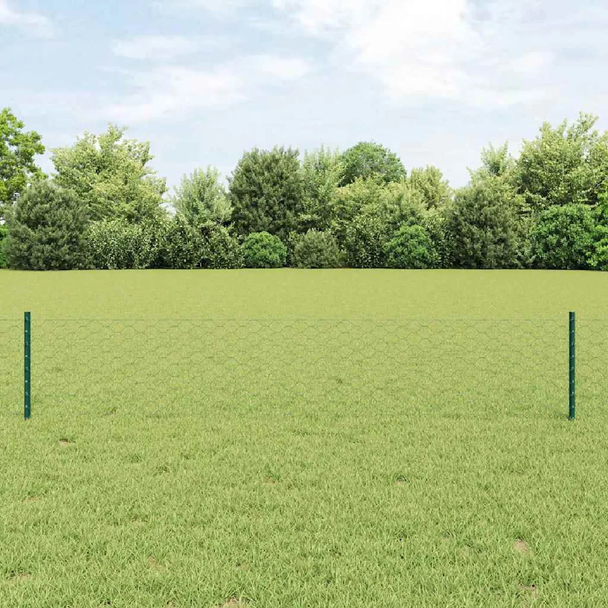 Non Communiqué Vert Poteaux De Clôture Vidaxl 5 Pcs U-Channel 40 Cm Acier 3336667 - Image 3