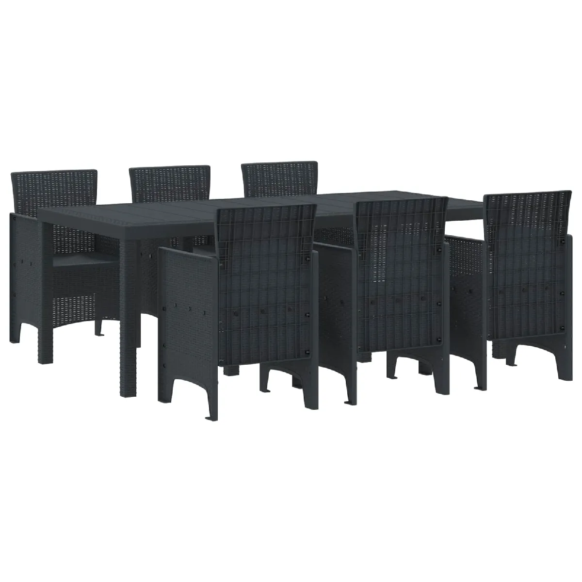 vidaXL Ensemble de salle à manger de jardin 7 pièces en aluminium moulé - vue 4