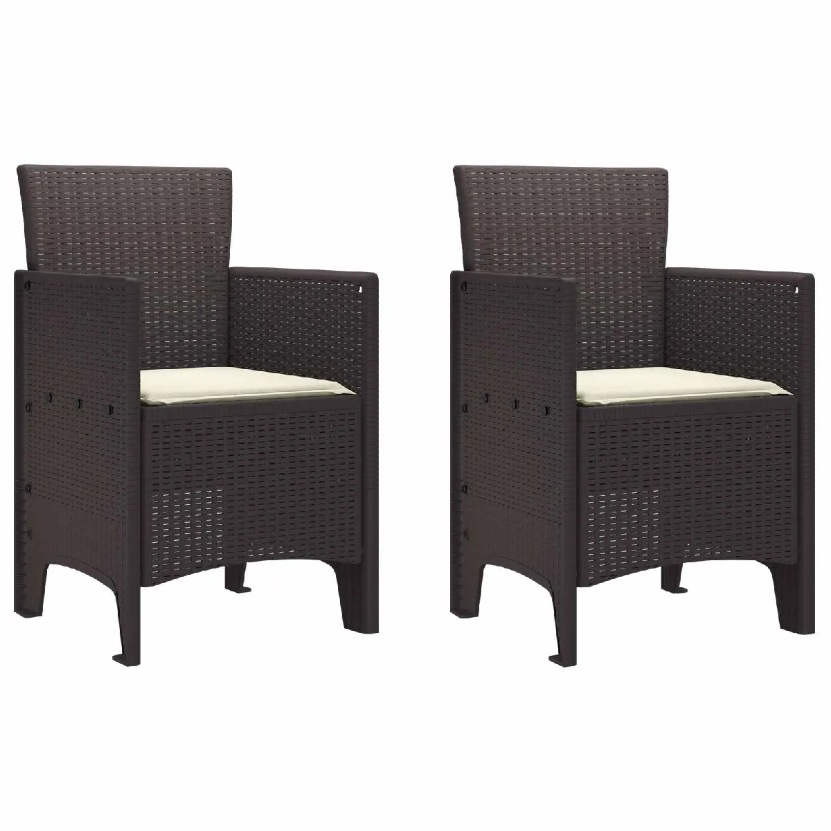 vidaXL Chaise de jardin 2 pcs 53 x 49 x 85 cm PP