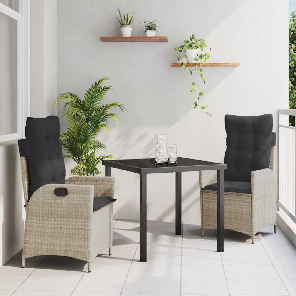 vidaXL Ensemble de salle à manger pour jardin 3 pcs - vue 10