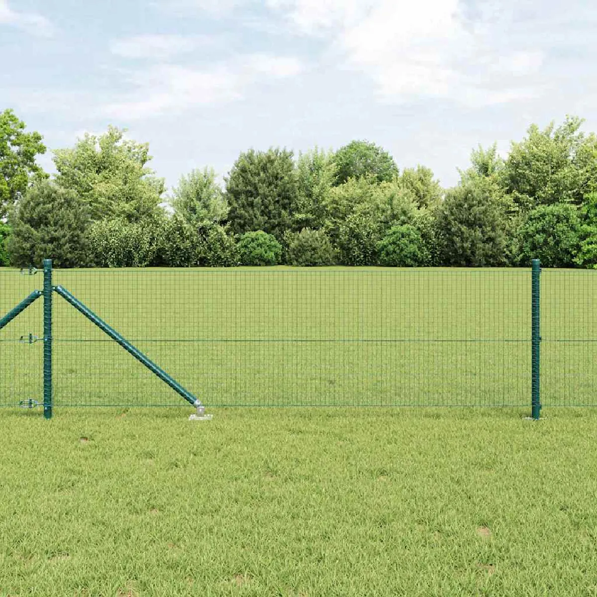 vidaXL Clôture en fil soudé avec pointes 10 x 0,8 m Vert Maille