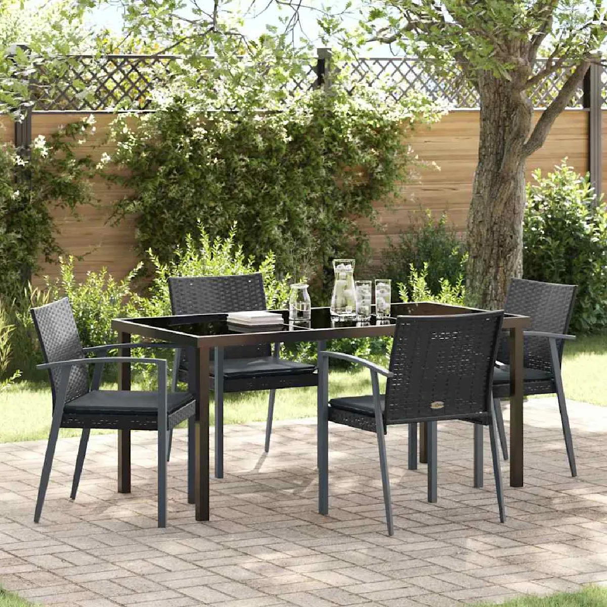 vidaXL Ensemble de salle à manger pour jardin 5 pcs et - vue 4