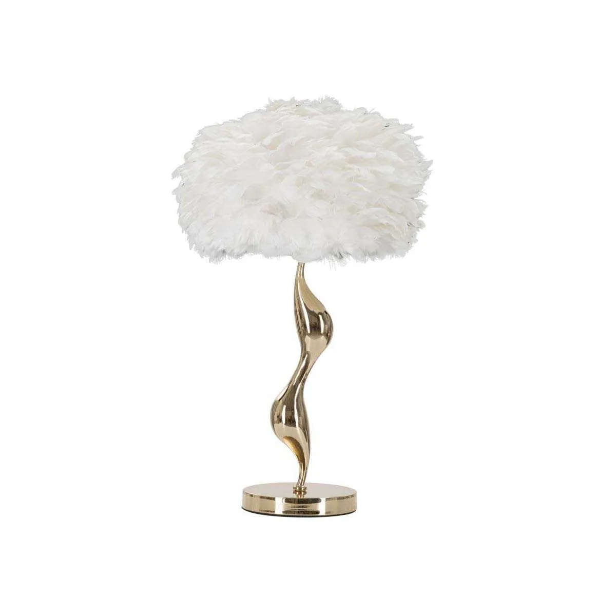 Lampe à poser en métal abat-jour plumes Slim 40 x 63 cm.