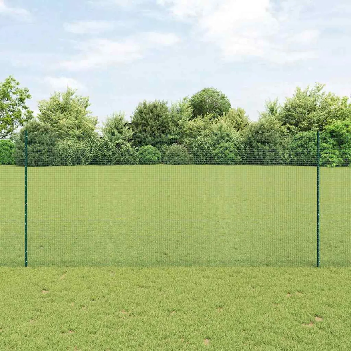 vidaXL Clôture en fil soudé avec poteau 50 x 1,4 m Vert Maille