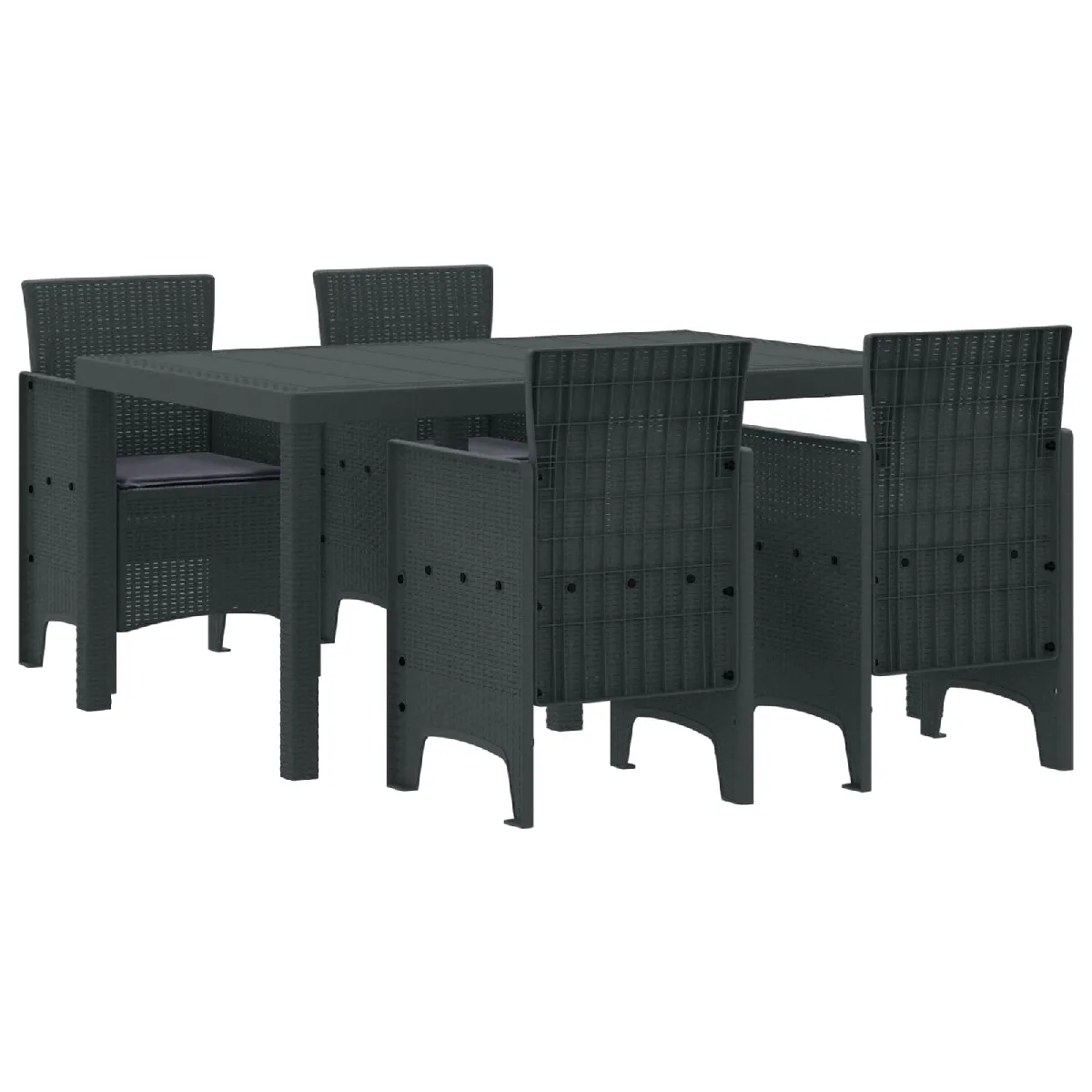 vidaXL Ensemble de salle à manger pour jardin 5 pcs Anthracite