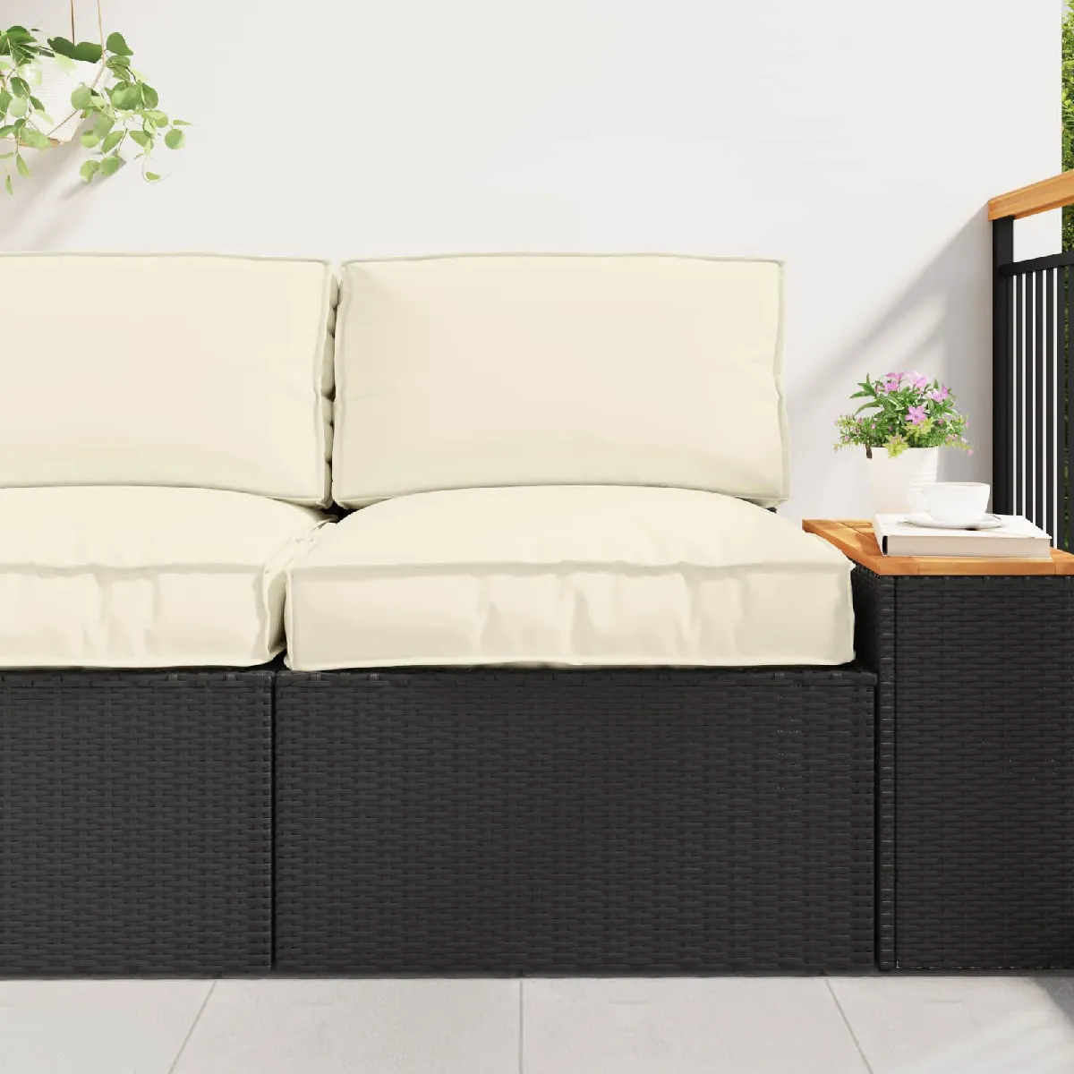 vidaXL Ensemble de coussins de palette en 2 pièces crème en tissu Oxford - vue 2