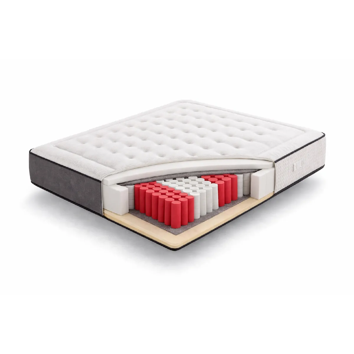 Matelas 90x190 ressorts ensachés simpur exclusive sport - épaisseur +- 30 cm avec mousse hr haute densité soutien semi-ferme