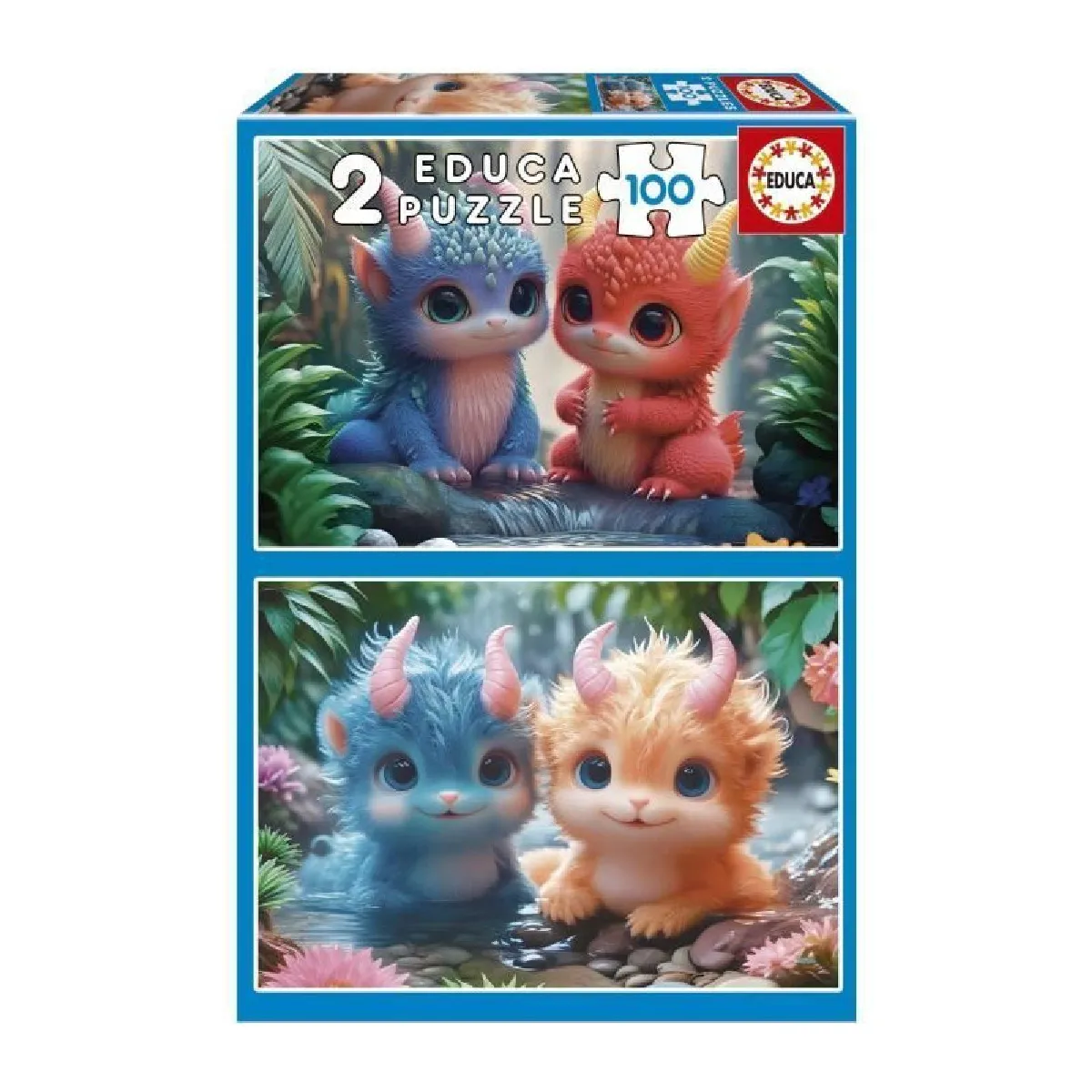 Educa borras Puzzle Monstres mignons - 2 x 100 pièces