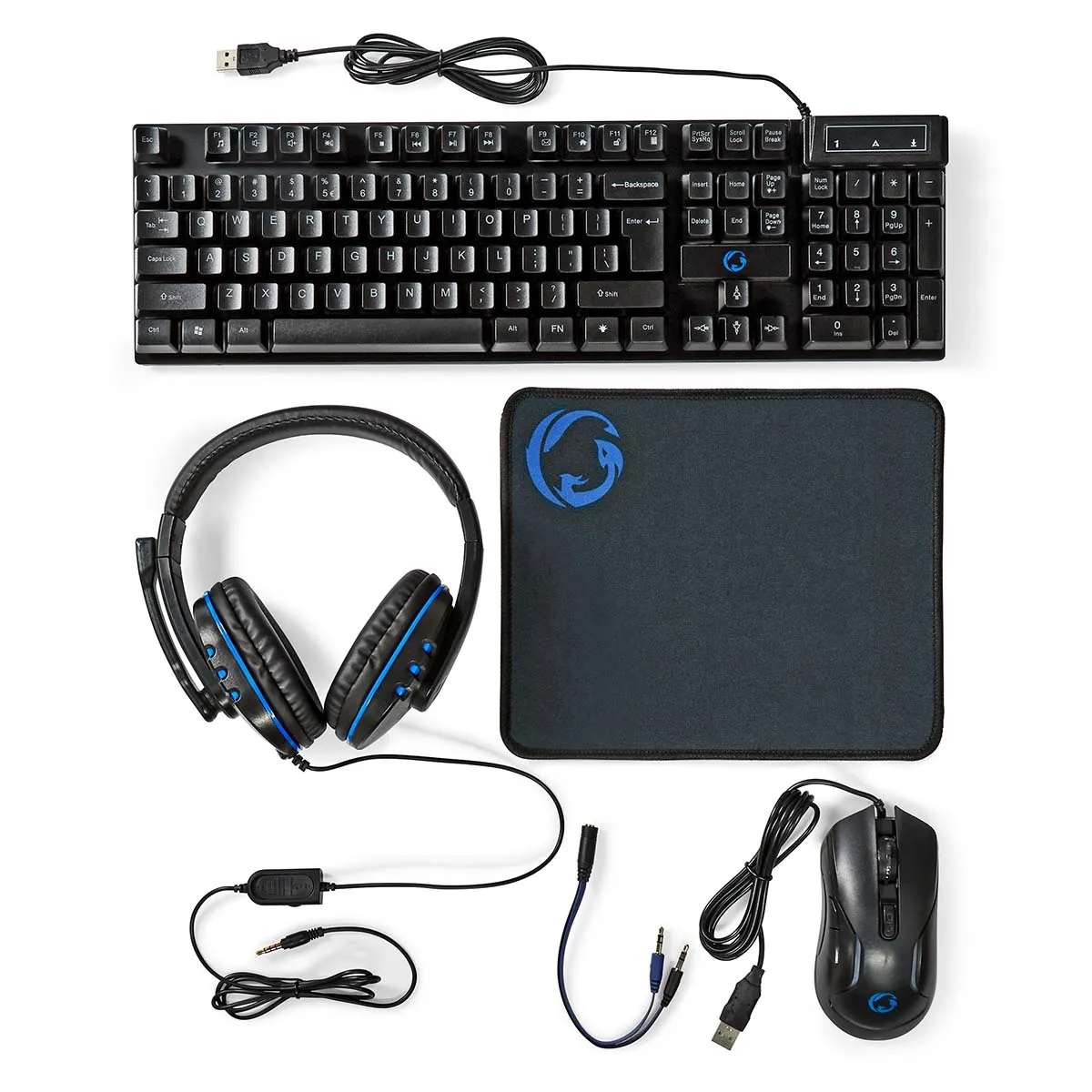 Nedis Pack clavier souris gamer - Noir
