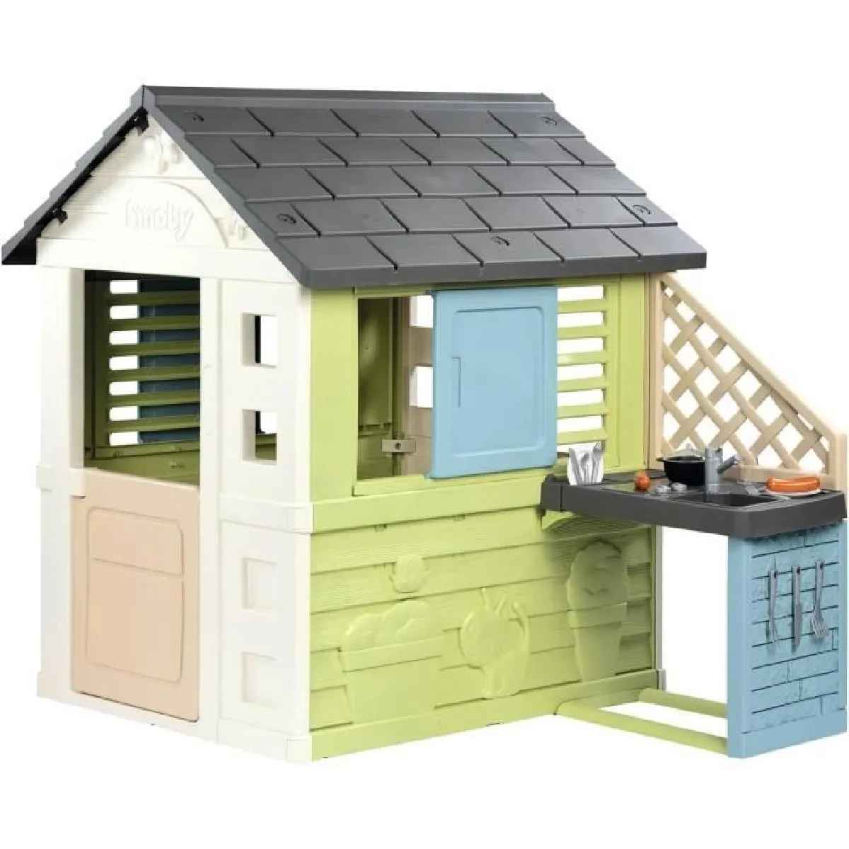 Smoby Life Maison Pretty + Cuisine d'été Plaque Grill et évier 17 accessoires Matière Recyclée Dès - vue 3