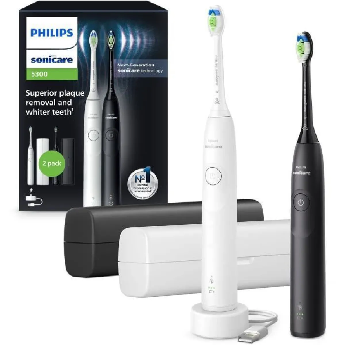 Brosse à dents PHILIPS HX710901 Sonicare Double manche Serie 5300 & Eléctrique - vue 5